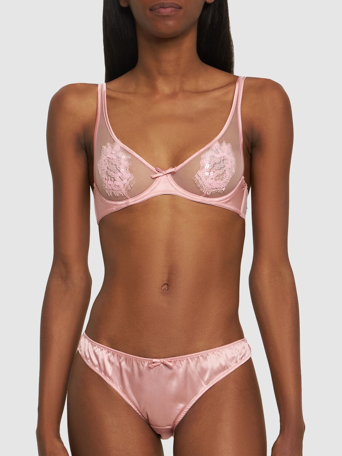 Womens Fleur Du Mal Demi Cup Bras In Light Pink