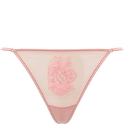 Fleur Du Mal Womens Beaded Applique Thong in Light Pink