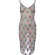 Fleur Du Mal Womens Bondage Pineapple Slip Dress in Black