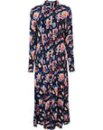 Paco Rabanne Womens Crepe Back Satin Dress in Floral Print