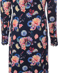 Paco Rabanne Womens Crepe Back Satin Dress in Floral Print