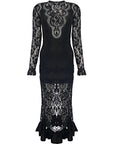 Paco Rabanne Womens Stretch Lace Ls Gown In Black