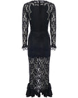 Paco Rabanne Womens Stretch Lace Ls Gown In Black