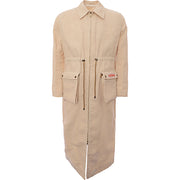 Futura Womens 4 Waxed Cotton Long Trench W Oversized Pockets