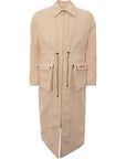 Futura Womens 4 Waxed Cotton Long Trench W Oversized Pockets