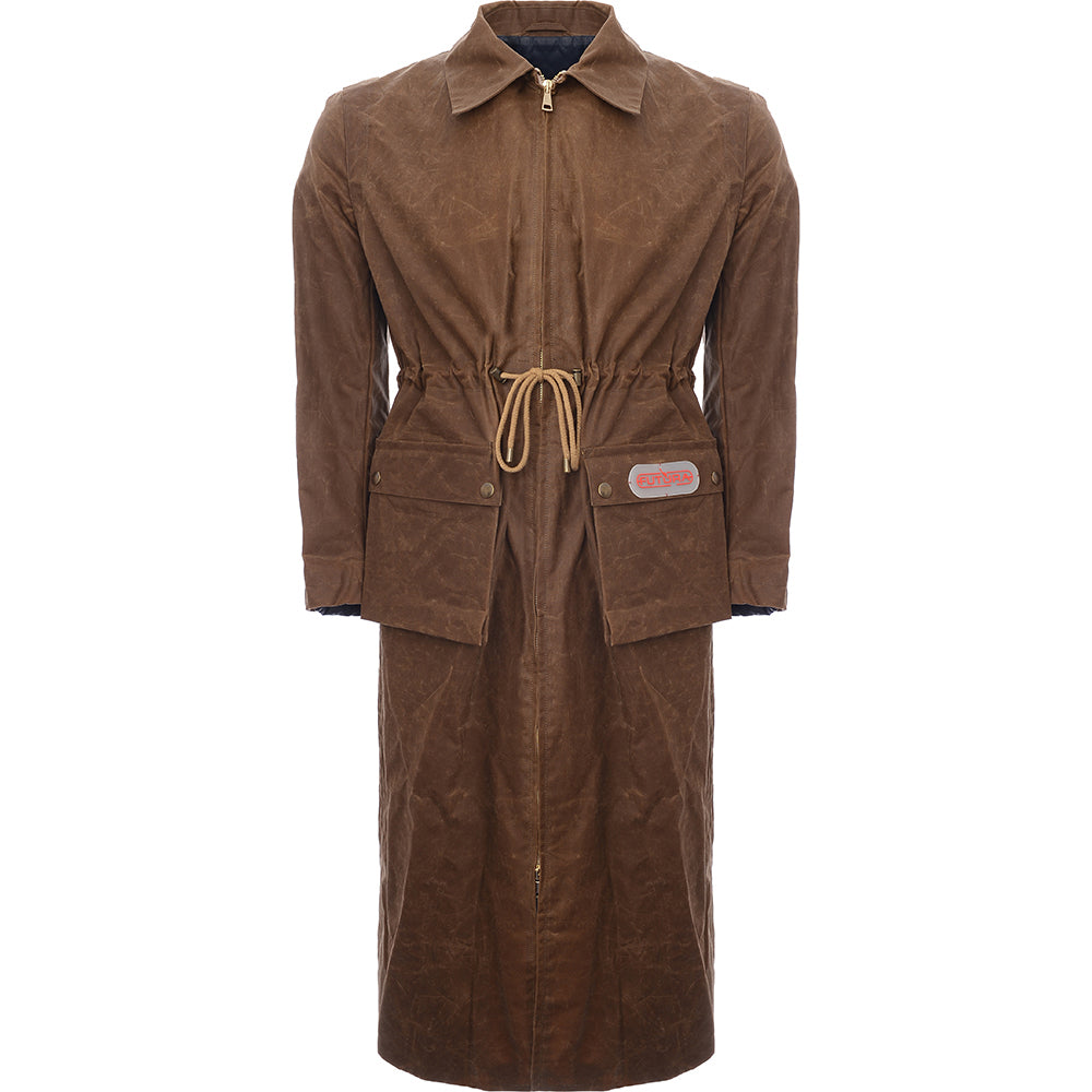 Futura Womens 4 Waxed Cotton Long Trench W Oversized Pockets