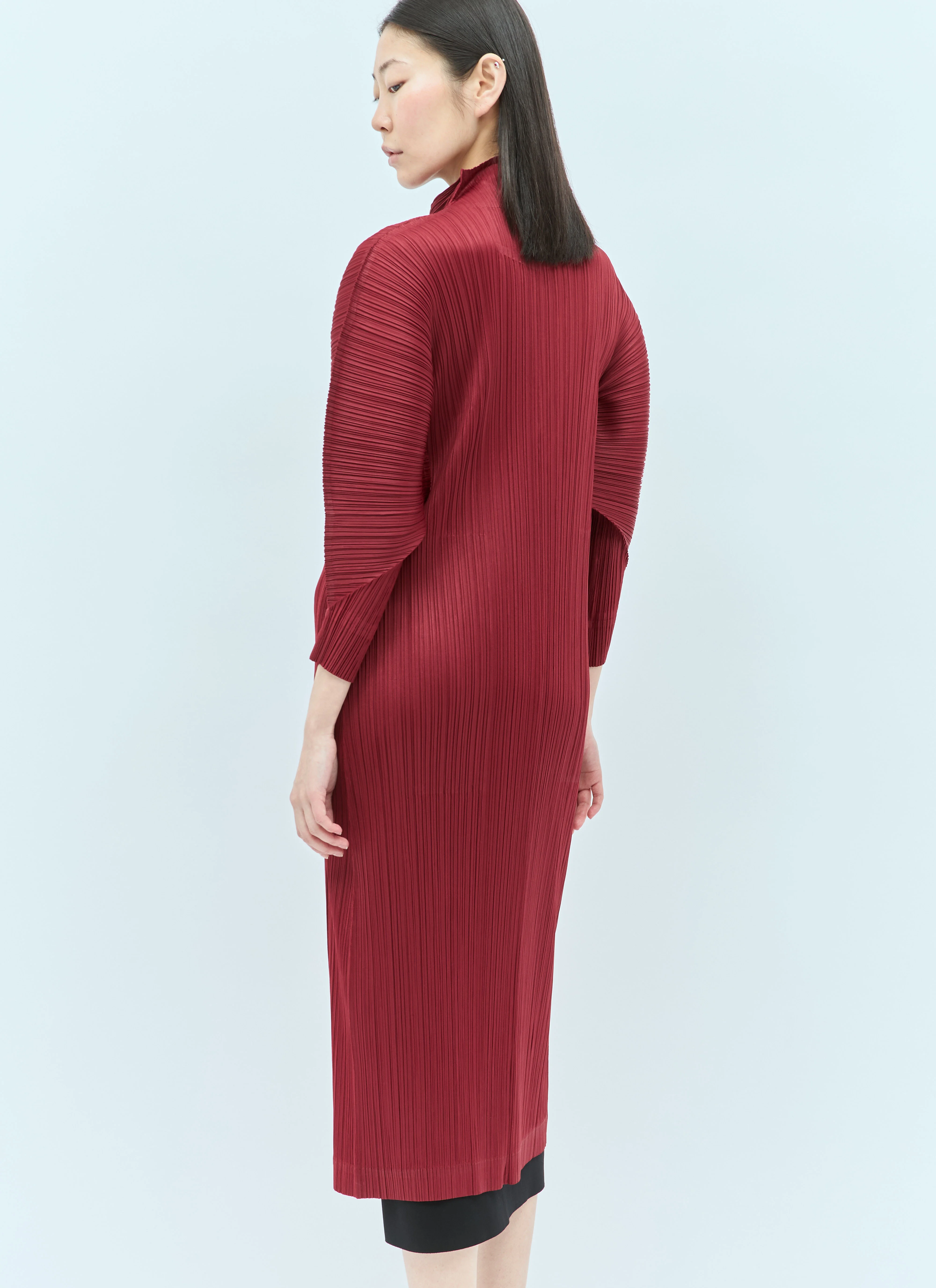 Womens Pp Issey Miyake Day Coat In Red