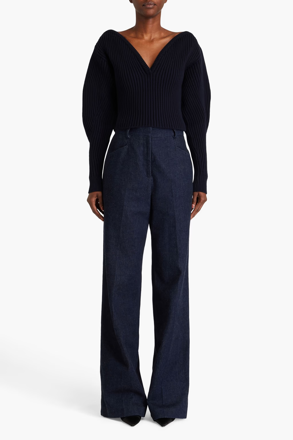 Womens Alaia Light Crew Neck In Navy