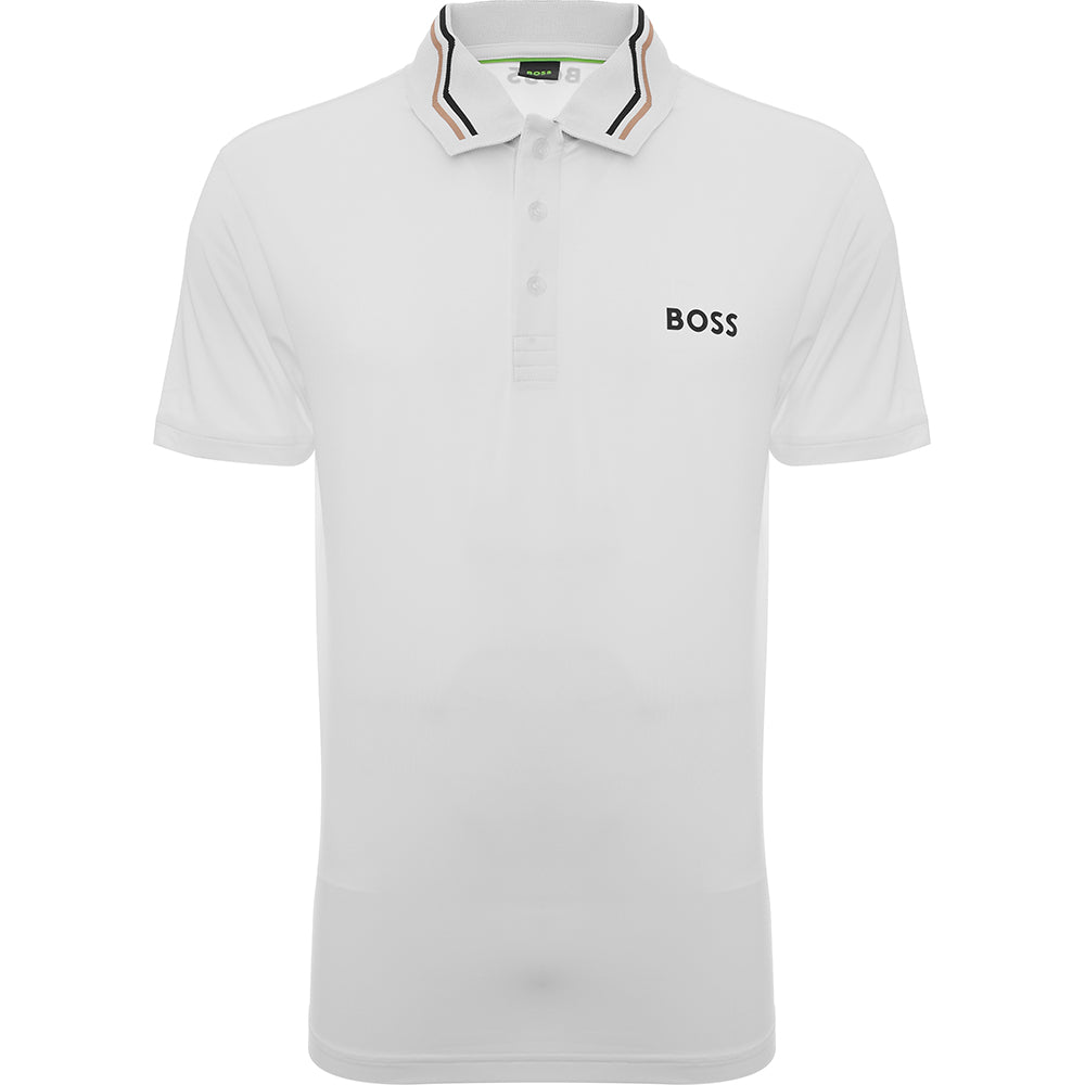 Hugo Boss Mens White Paddytech Crewneck Tee