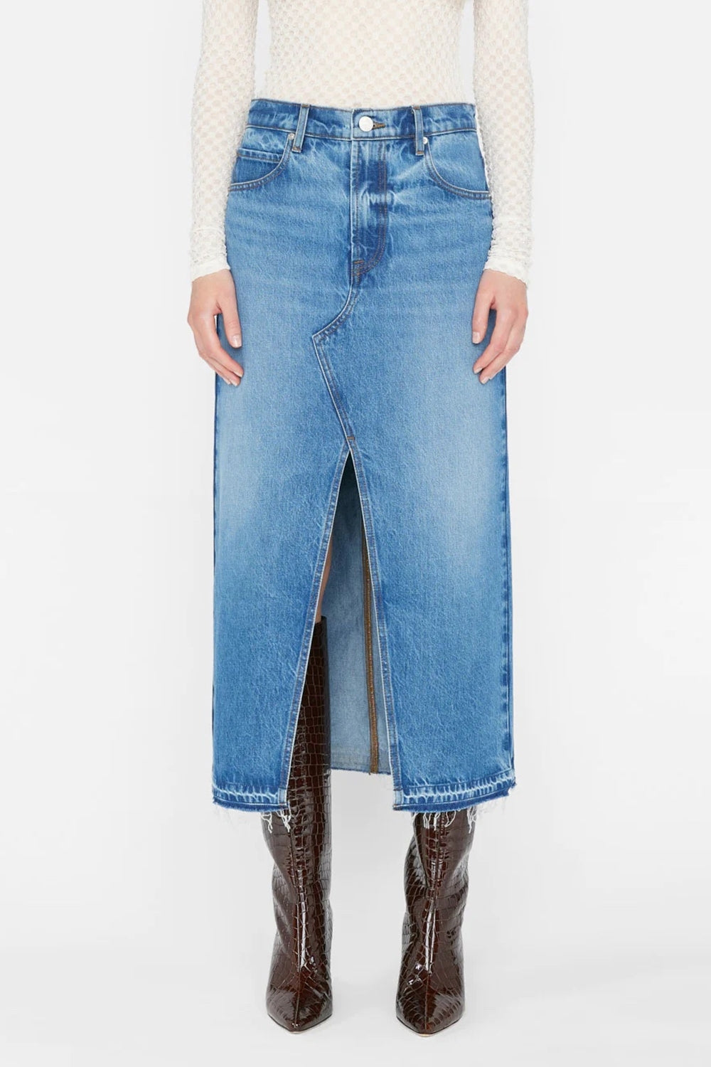 Womens Frame Denim Midi Skirts