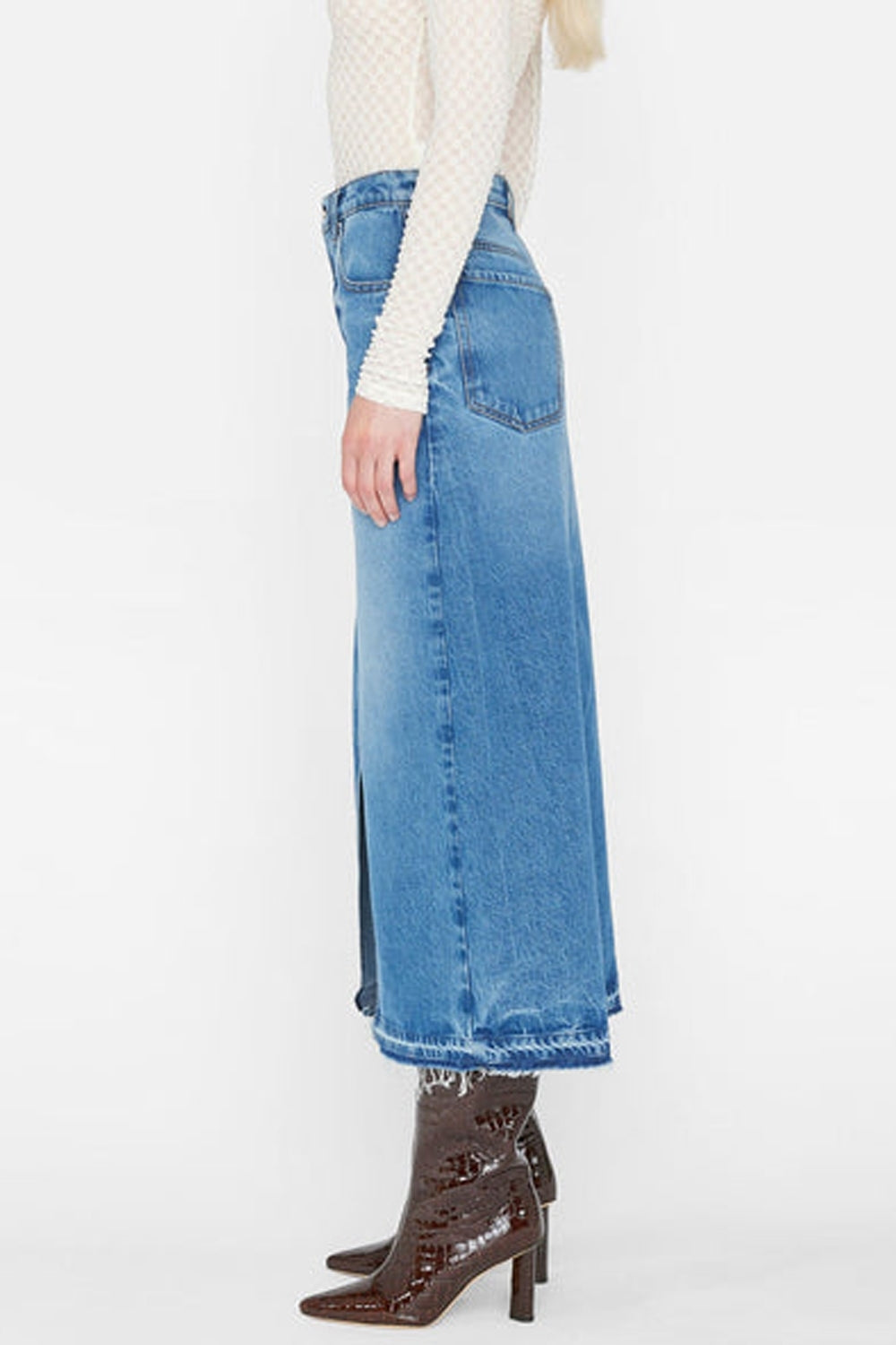 Womens Frame Denim Midi Skirts