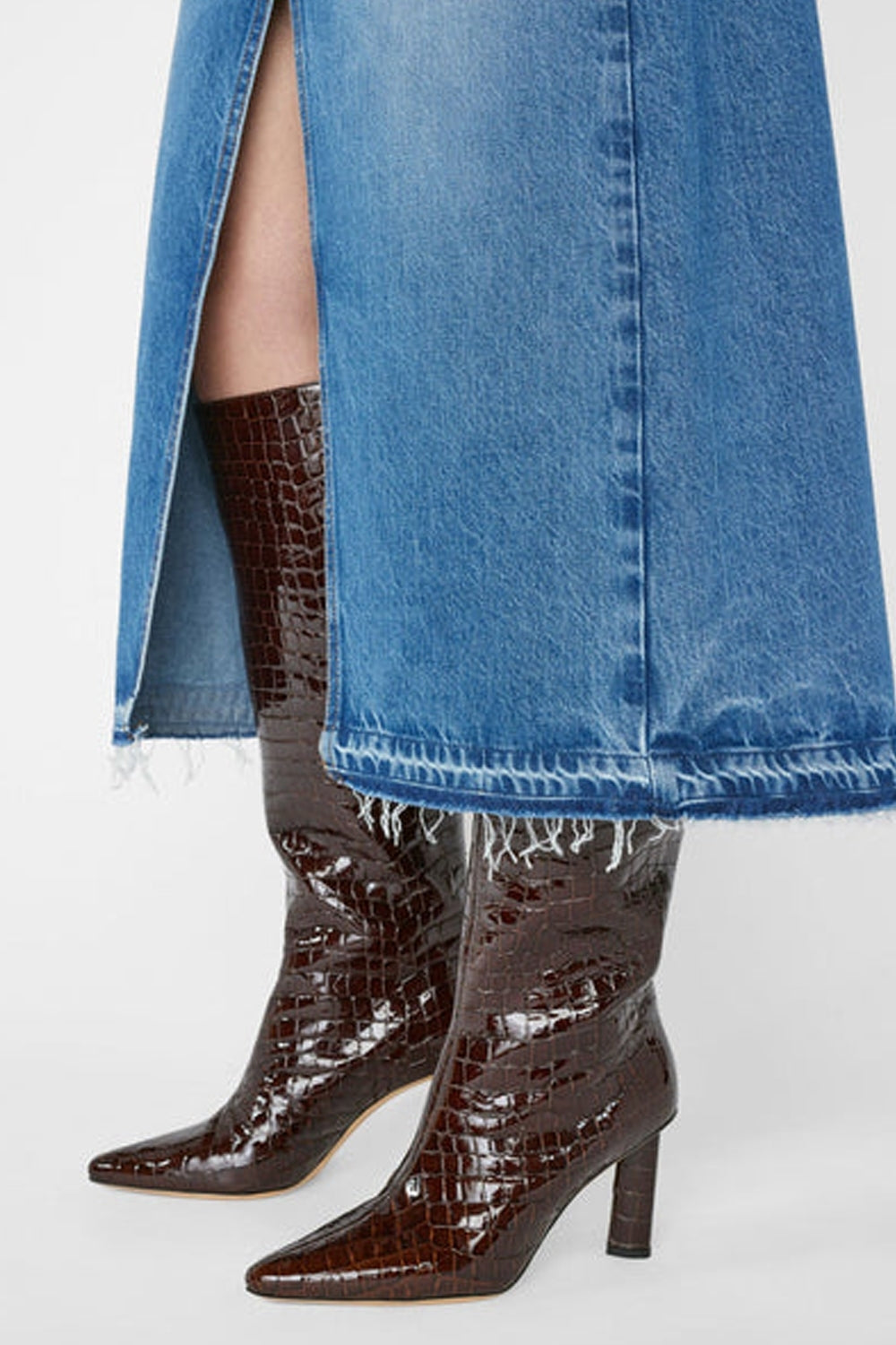 Womens Frame Denim Midi Skirts