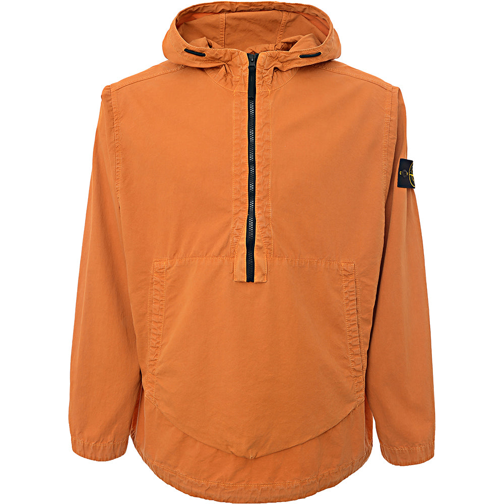 Stone Island Mens Hooded Zip Up Overshirt in Orange