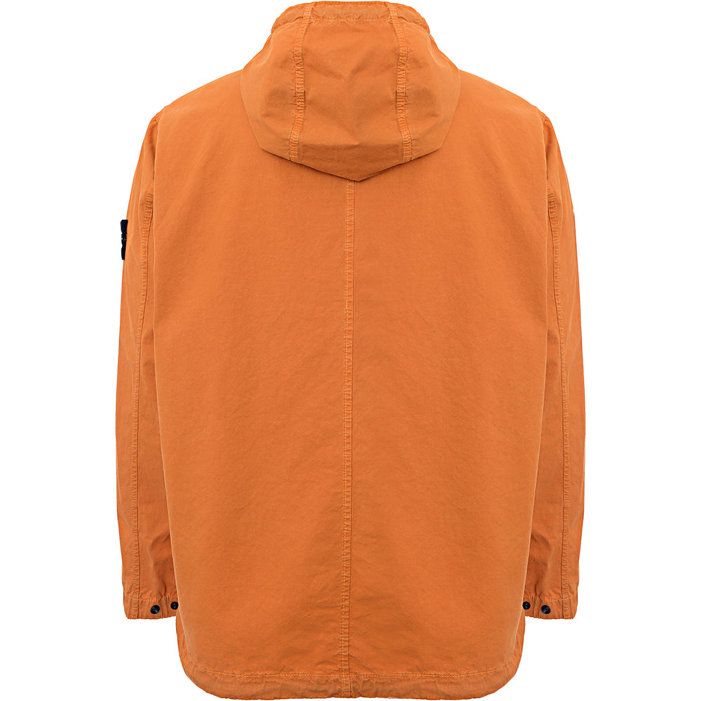 Stone Island Mens Hooded Zip Up Overshirt in Orange