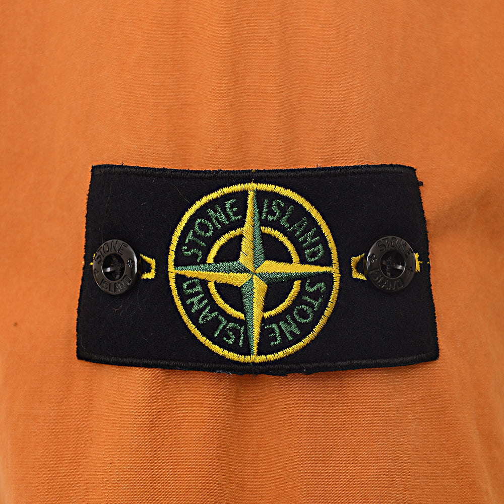 Stone Island Mens Hooded Zip Up Overshirt in Orange