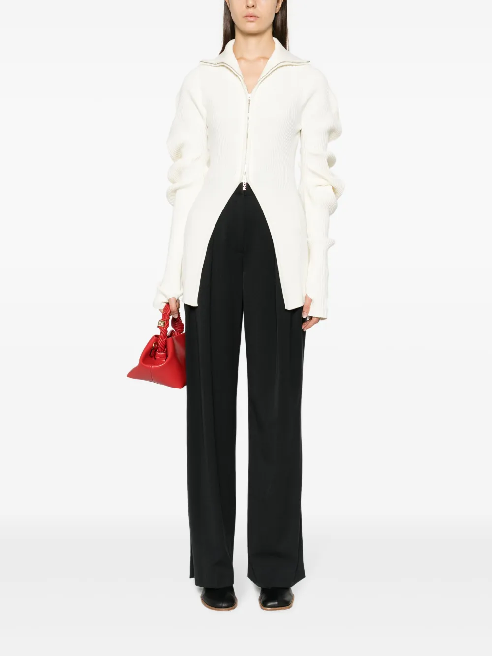 Womens Staud Wide Leg Trousers In Black