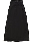 RAEY Womens Panelled Organic Denim Full Skirt in Black