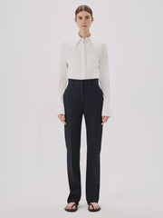 Womens Another Tomorrow Tailored Trousers In Black