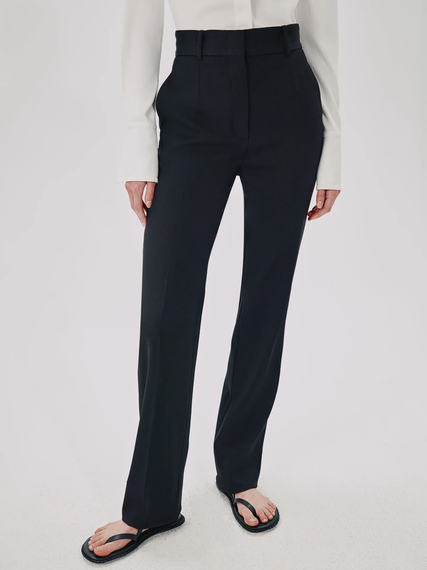 Womens Another Tomorrow Tailored Trousers In Black