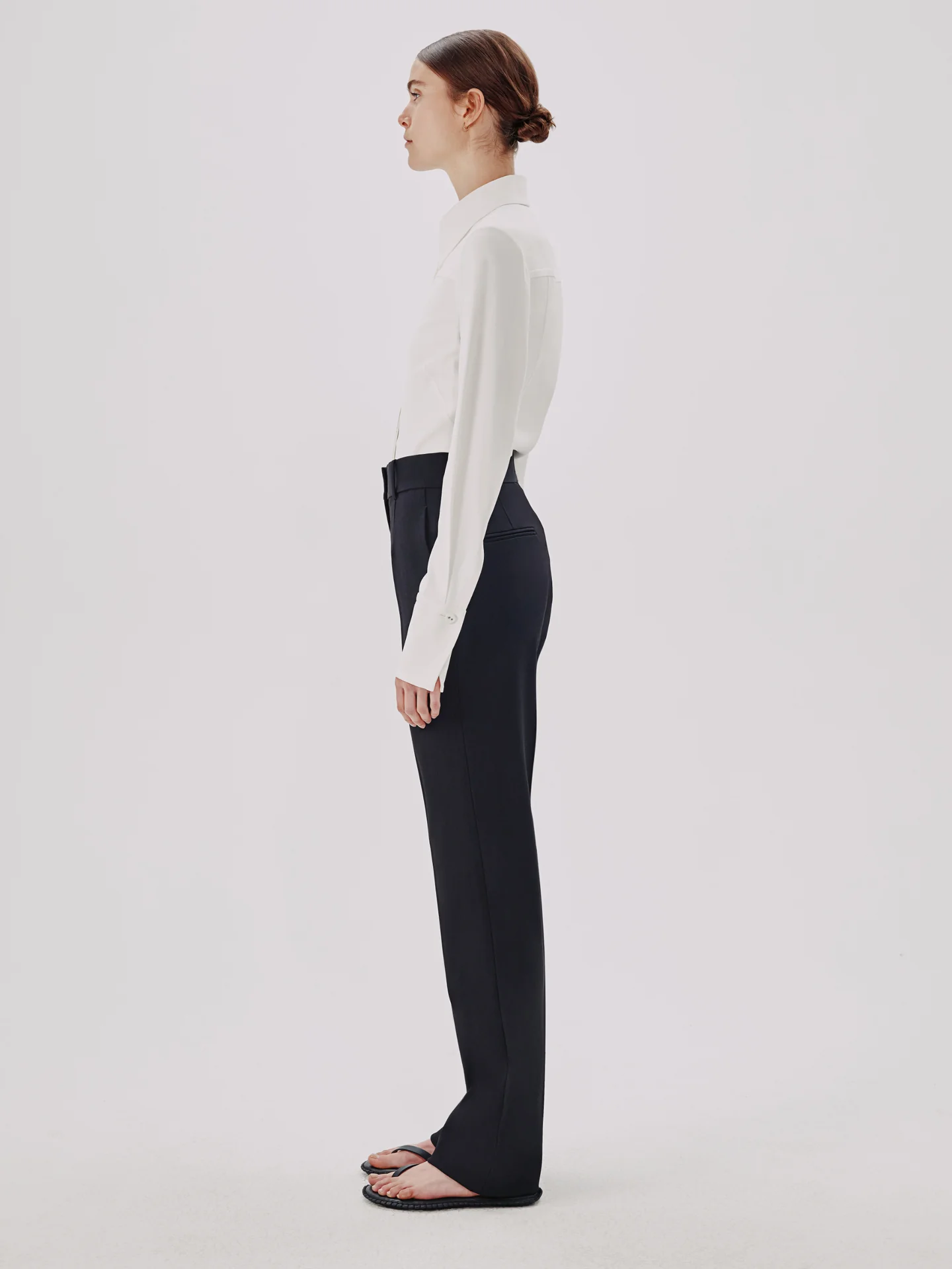 Womens Another Tomorrow Tailored Trousers In Black