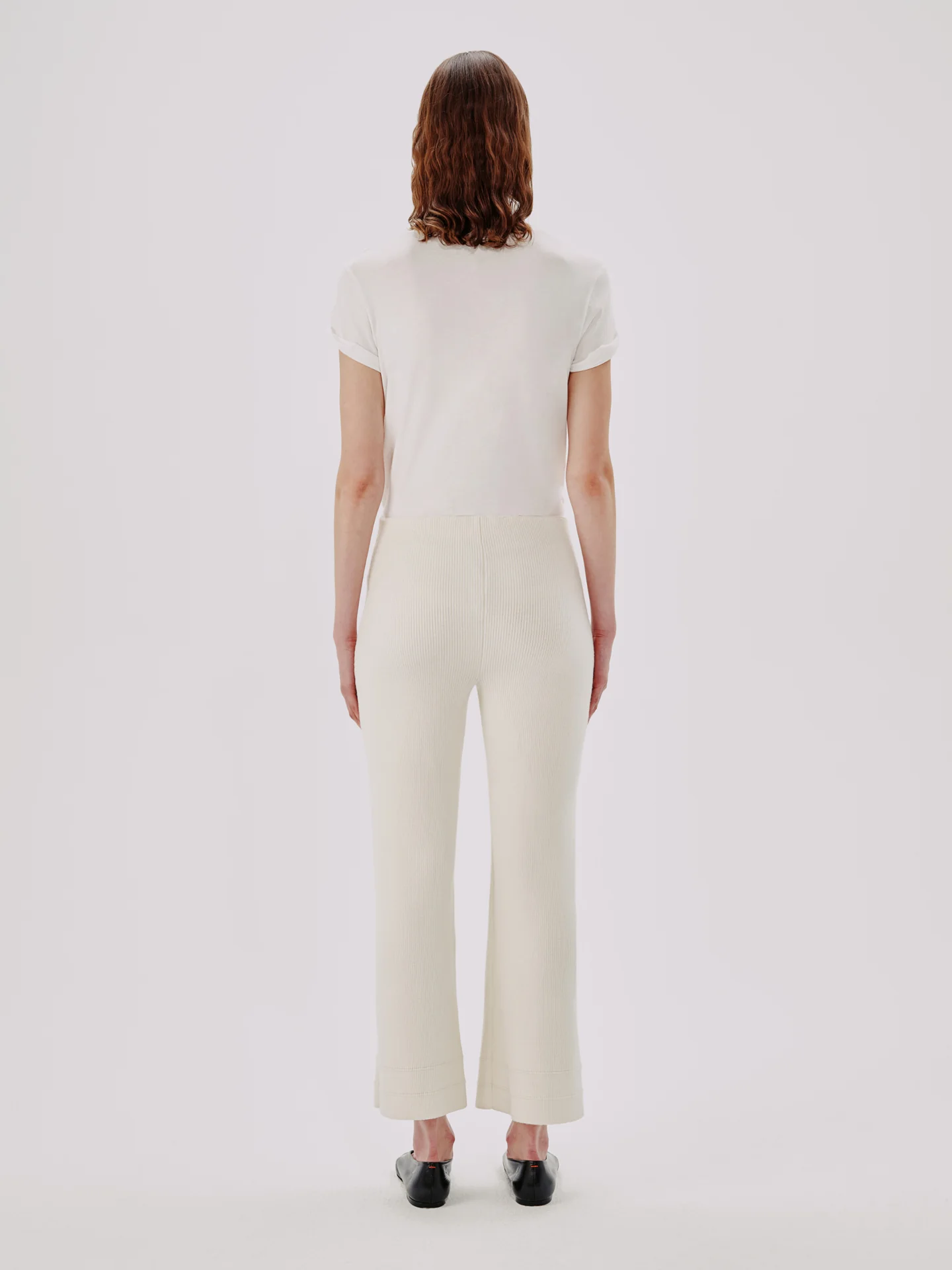 Womens Another Tomorrow Knitted Trousers In Cream