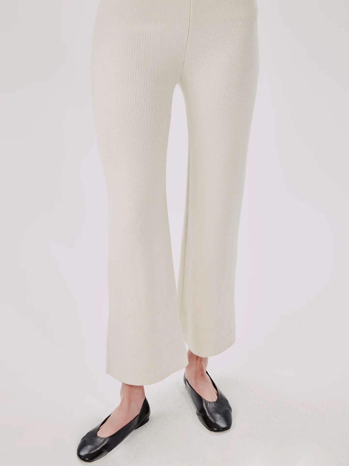 Womens Another Tomorrow Knitted Trousers In Cream