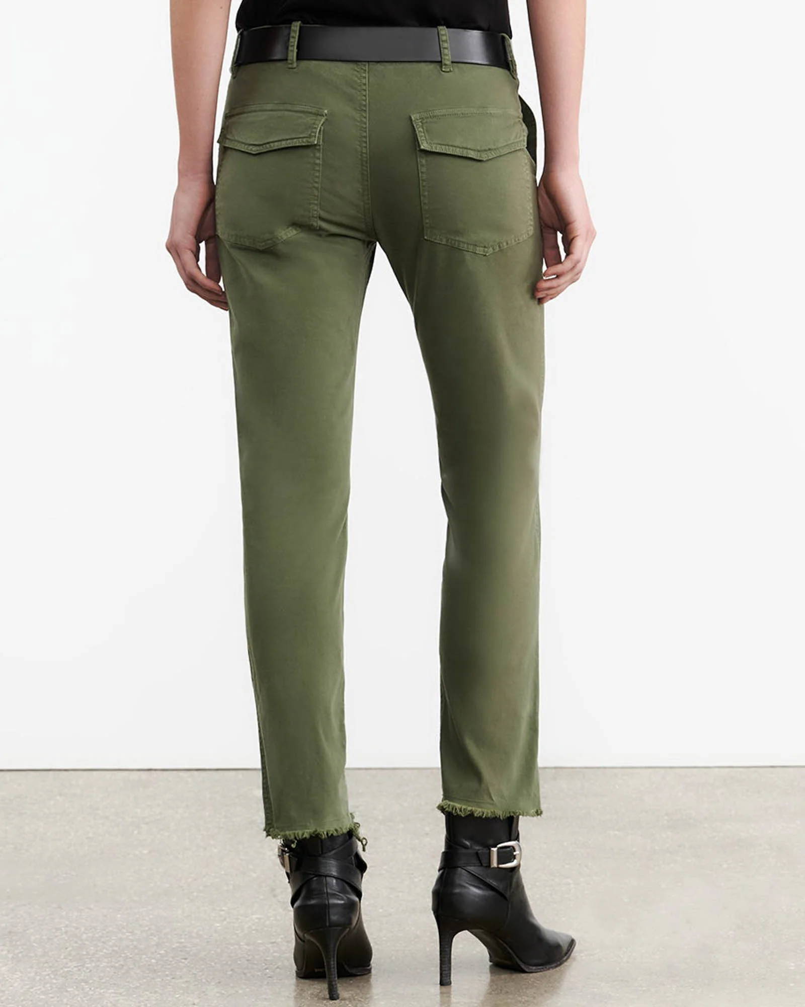 Womens Nili Lotan Cropped Trousers In Khaki