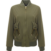 Ashlyn Womens Ashlyn A-1 Bomber in Green