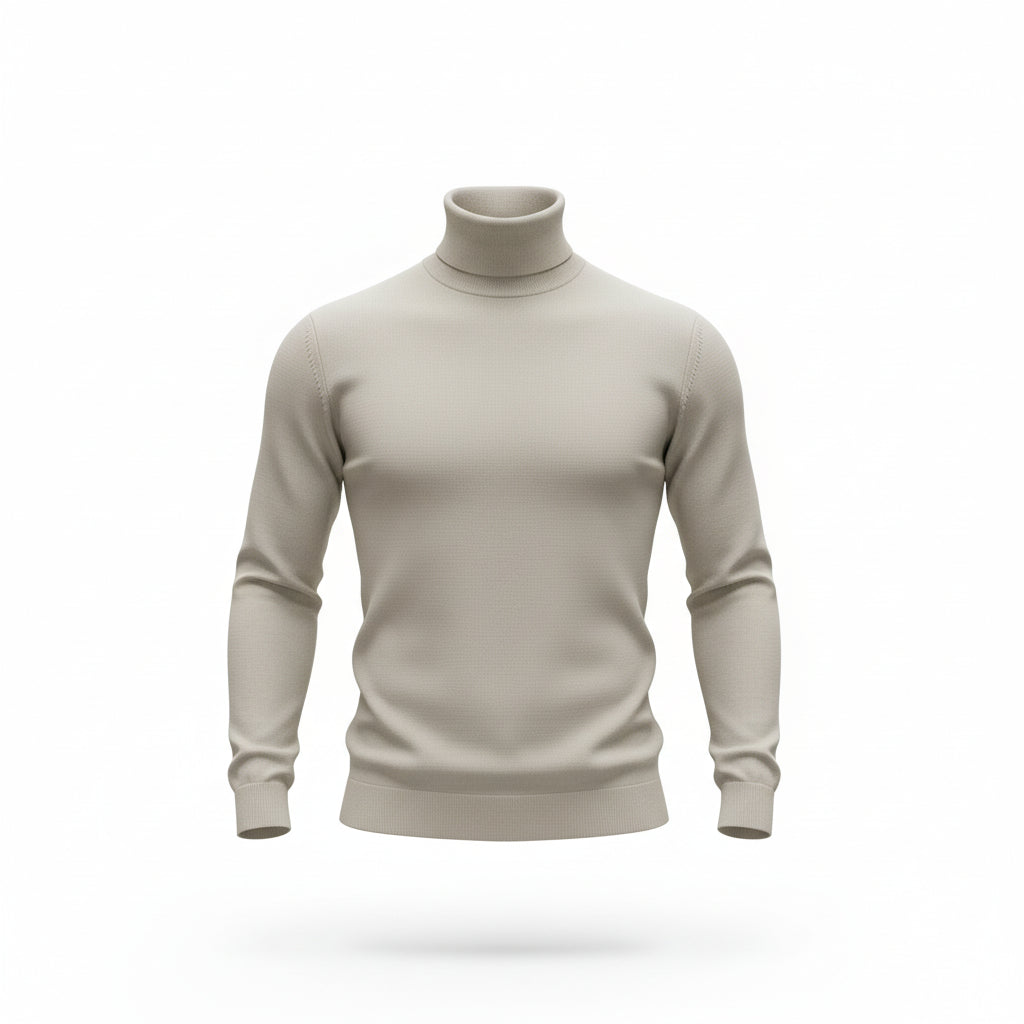 Mens Thom Sweeney Roll Necks In Beige