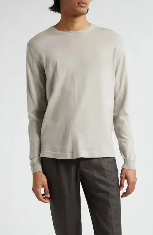 Mens Thom Sweeney Crew Necks In Beige
