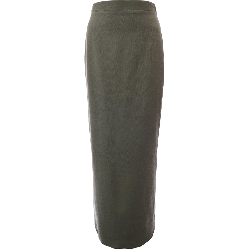 RAEY Womens Recycled Blend Long Pencil Skirt in Green