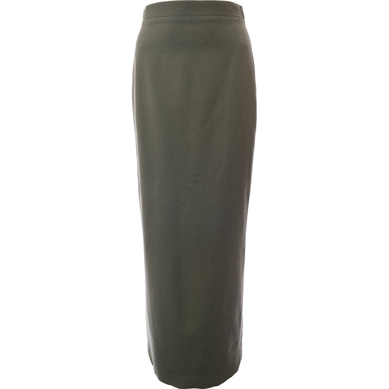 RAEY Womens Recycled Blend Long Pencil Skirt in Green