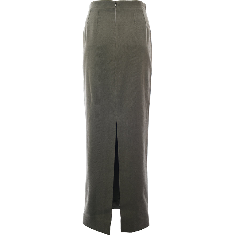 RAEY Womens Recycled Blend Long Pencil Skirt in Green