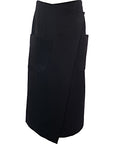 RAEY Womens Patch Pocket Wrap Skirt in Black