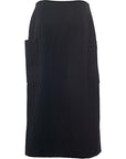 RAEY Womens Patch Pocket Wrap Skirt in Black