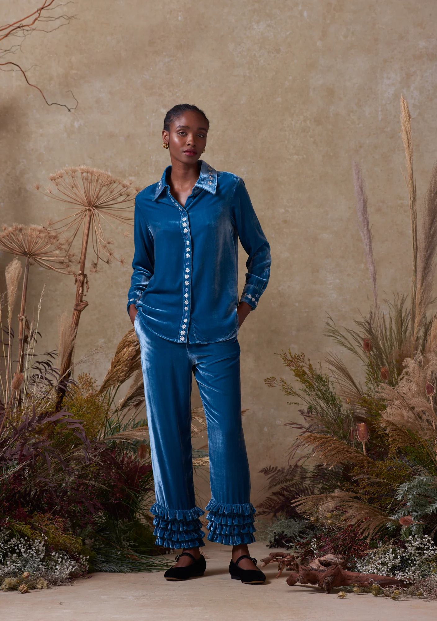 Womens Muzungu Sisters Relaxed Trousers In Blue