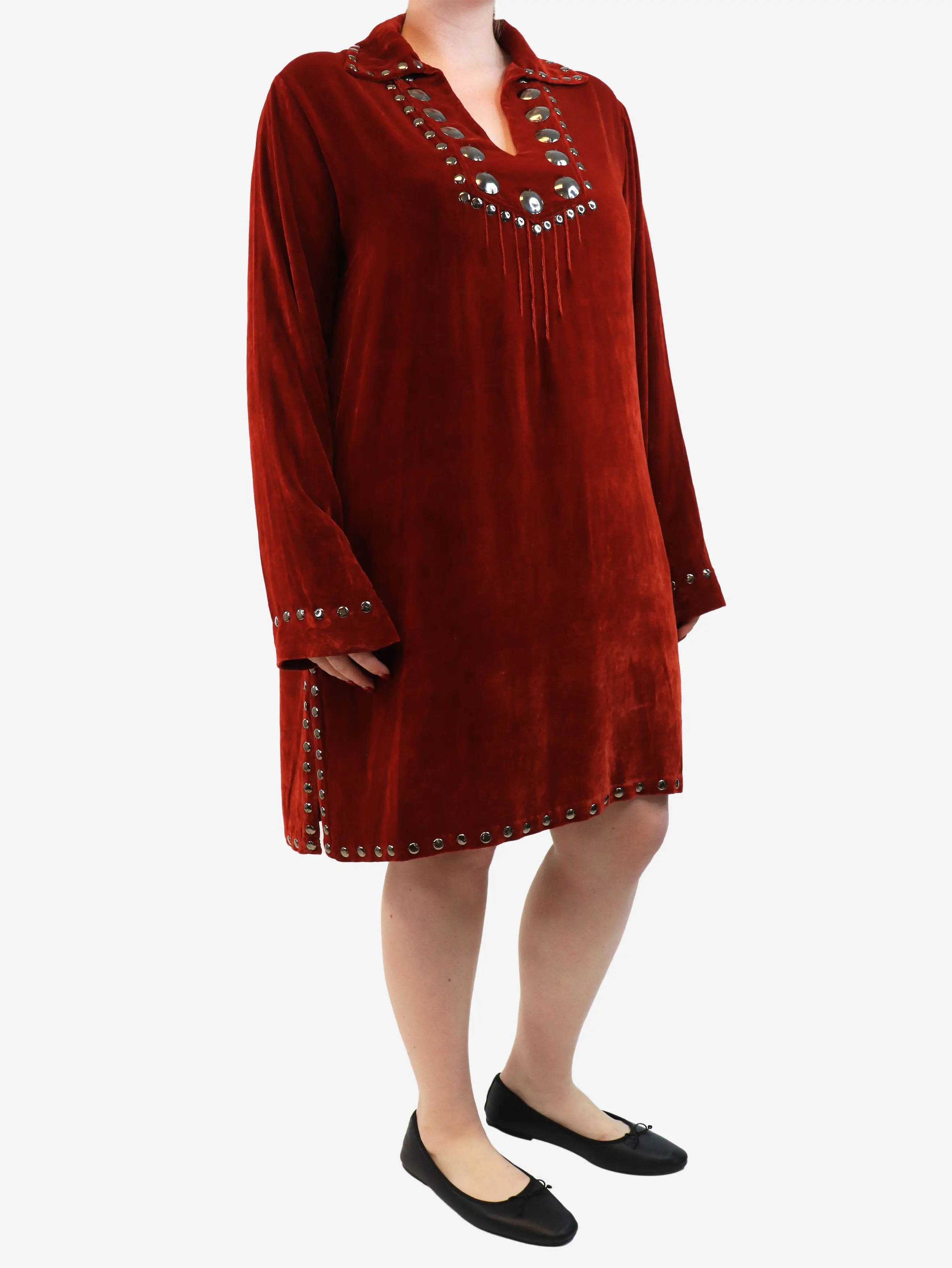 Womens Fortela Short Day Dresses In Rust