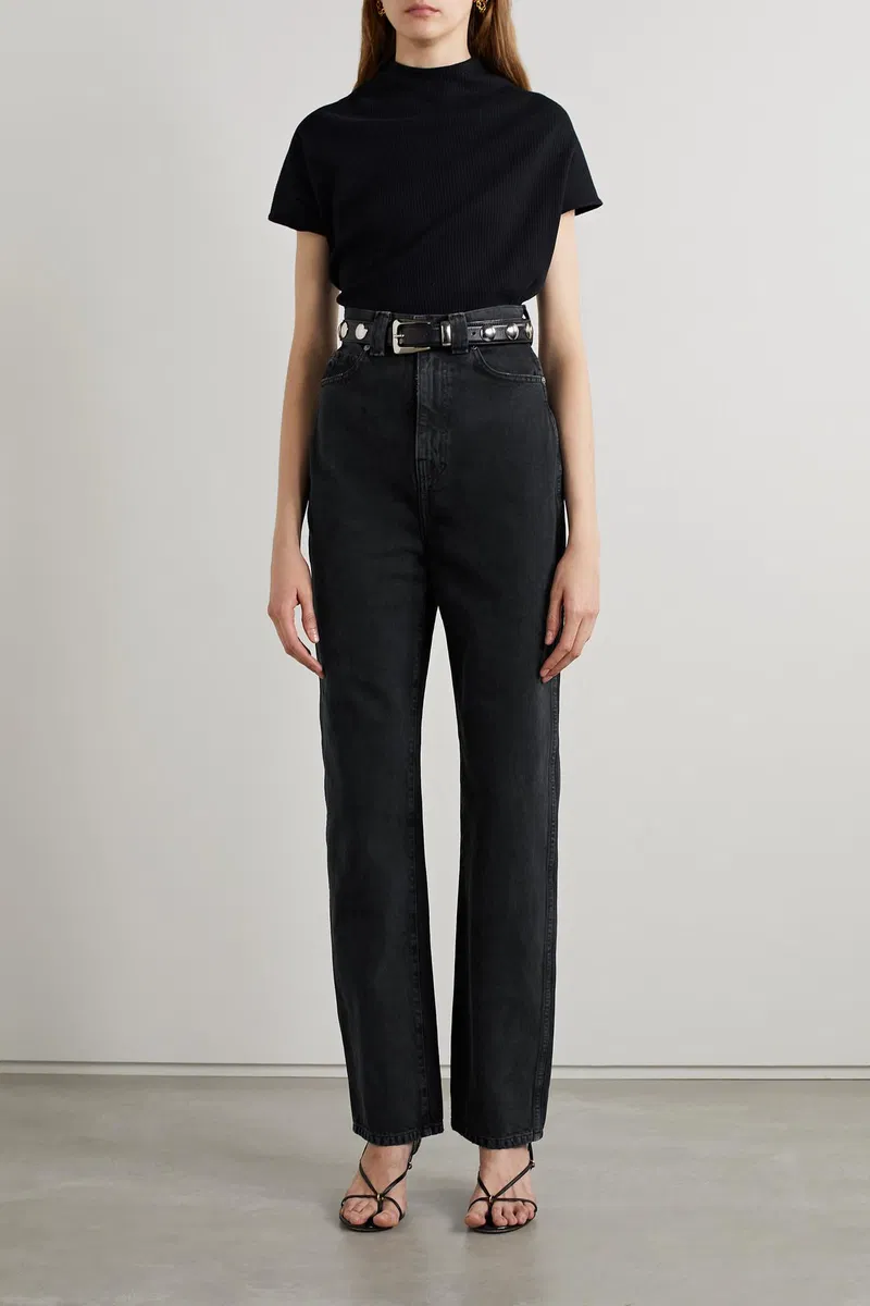 Womens Khaite Straight Jeans In Black