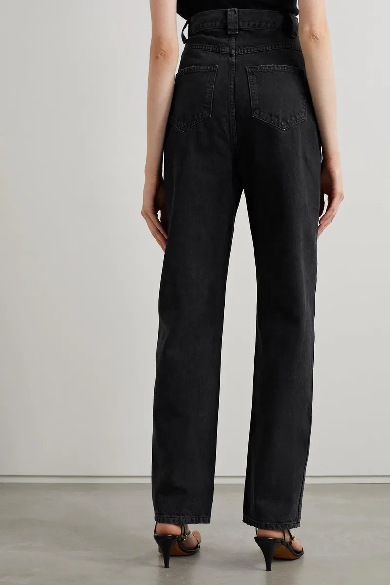 Womens Khaite Straight Jeans In Black