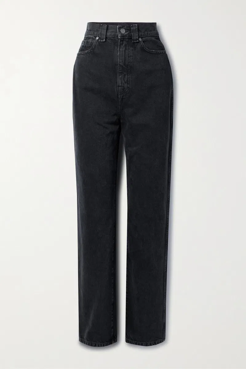 Womens Khaite Straight Jeans In Black