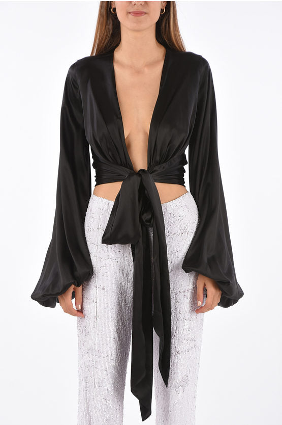 Womens Alexandre Vauthier Crop Tops In Black
