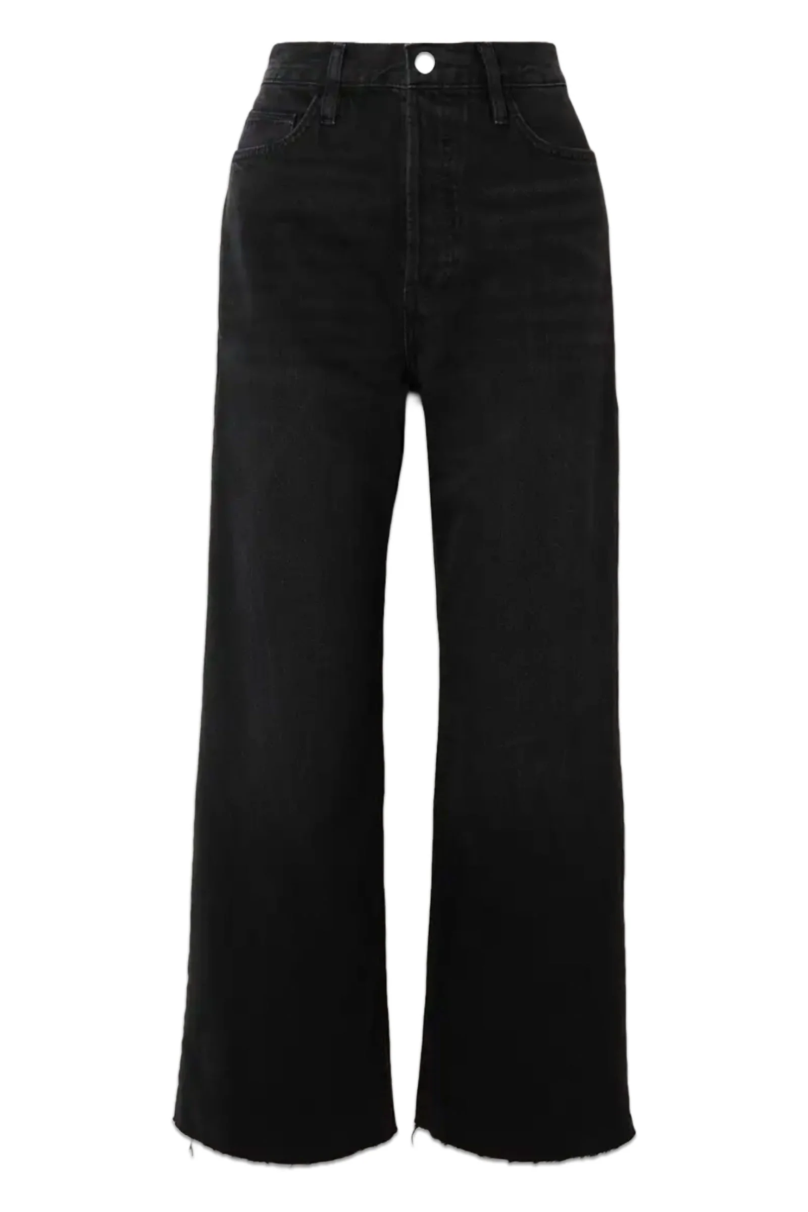 Womens Frame Denim Wide Leg Jeans In Black