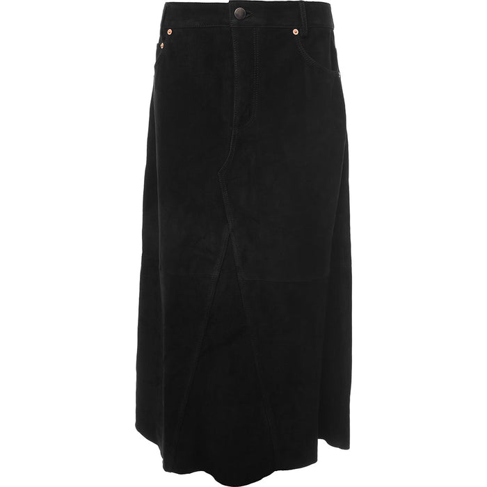 RAEY Womens Suede Fishtail 5 Pocket Skirt in Black