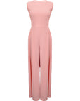 Emilia Wickstead Womens  Off Shoulder Fitted Midi Dress W Back Split in Pink