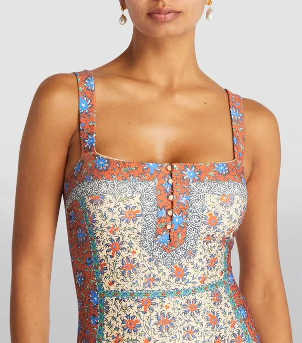 Womens Boteh Fashion Swimsuit In Cream Multi