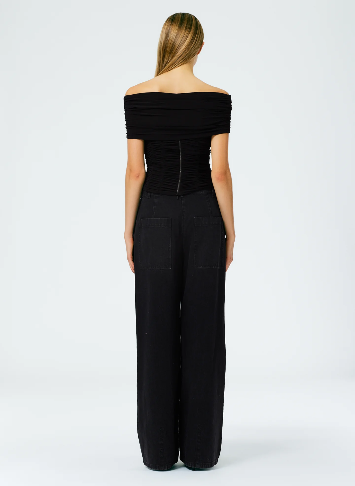 Womens Tibi Boyfriend Jeans In Black