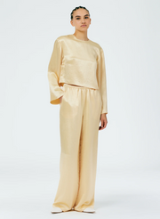 Womens Tibi Wide Leg Trousers In Yellow