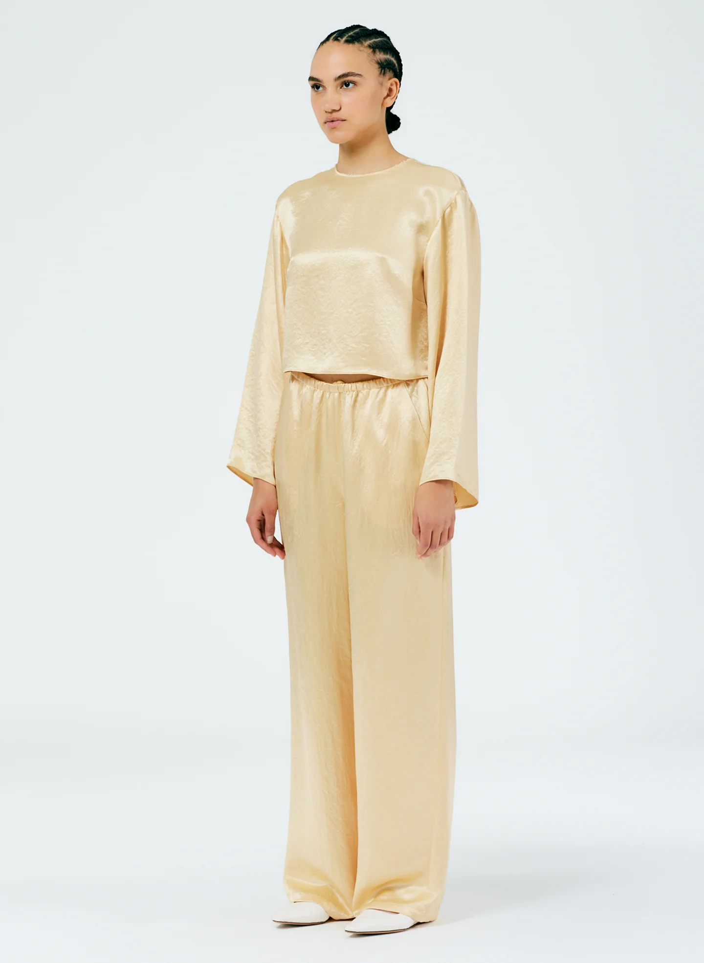 Womens Tibi Wide Leg Trousers In Yellow