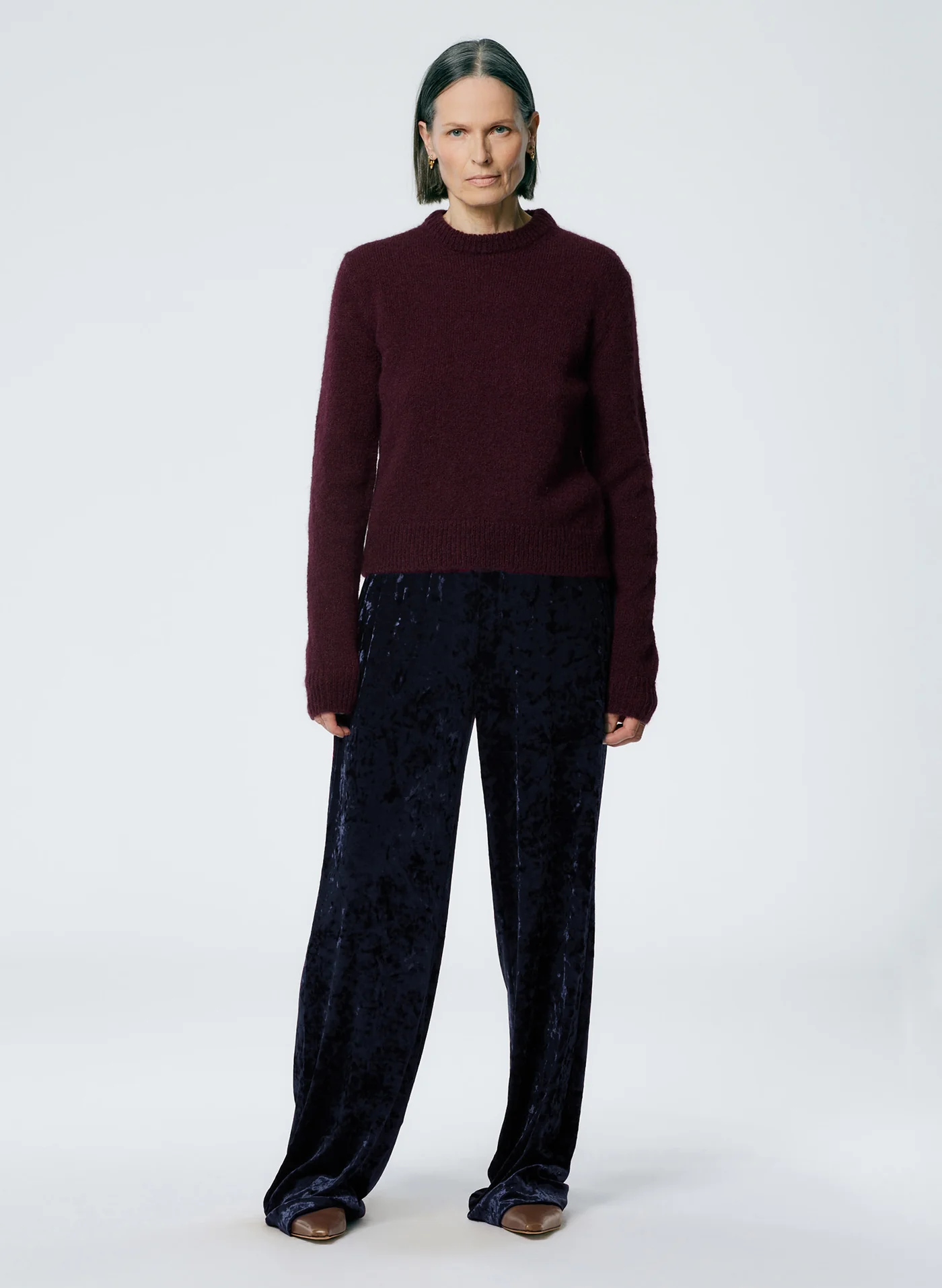 Womens Tibi Wide Leg Trousers In Navy
