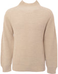 Nn.07 Mens Liam Wool Blend Knitted Mock Neck in Cream